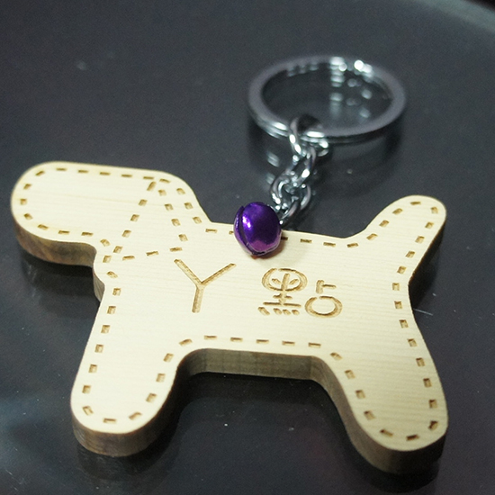 狗狗原木鑰匙圈